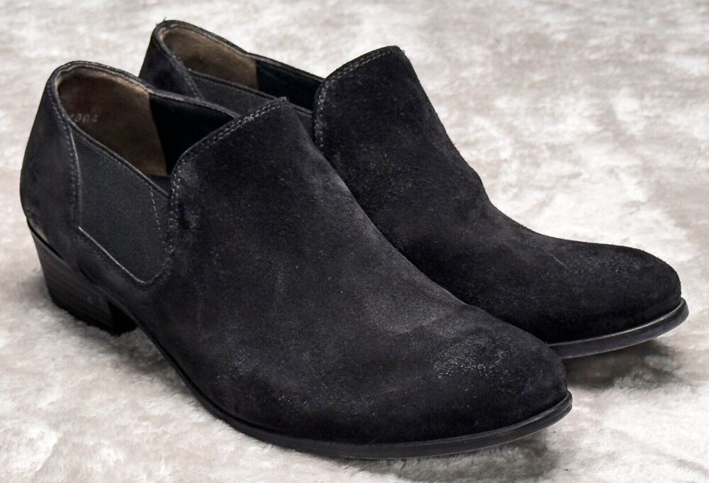Paul Green Black Suede Chelsea Slip-on Low Ankle Boots Womens UK 5 US Size 7.5